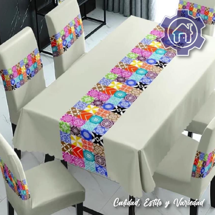 Set Mantel de Mesa más Fundas de Sillas para Comedor - Image 7